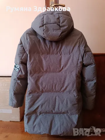 Сиво зимно яке с гъши пух L/XL размер, снимка 2 - Якета - 49692337