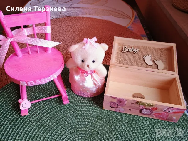 Подаръчен комплект за новородено бебе момиче ръчна изработка , снимка 11 - Други - 49795517