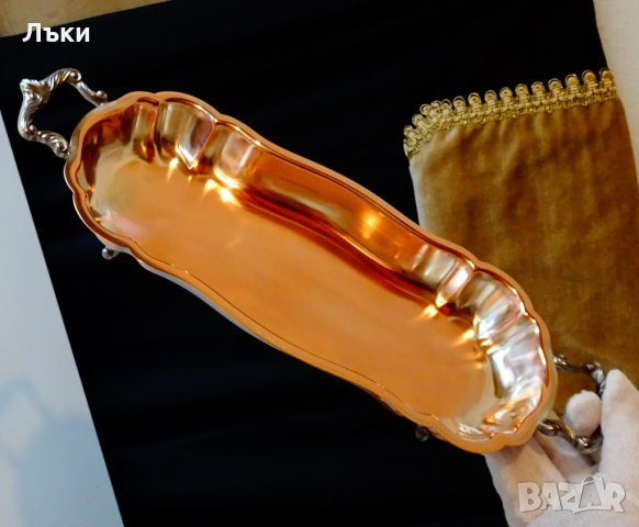 Барокова медна фруктиера,сребро,маркирана. , снимка 9 - Антикварни и старинни предмети - 30808975