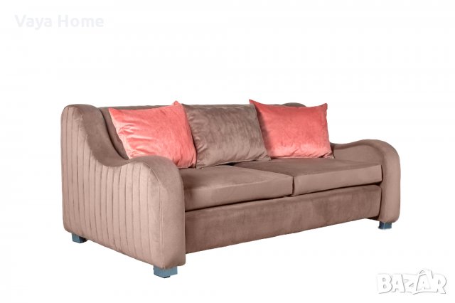 Разтегателен диван, Lancada, Кафяв, снимка 2 - Дивани и мека мебел - 40119812