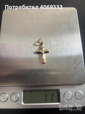 Златни висулки кръст 14к, снимка 2 - Колиета, медальони, синджири - 50833199