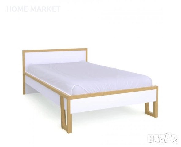 Легло STEKA 120 бяло/каменен дъб  Легло Steka 120 е със задна табла и включена подматрачна рамка, ко