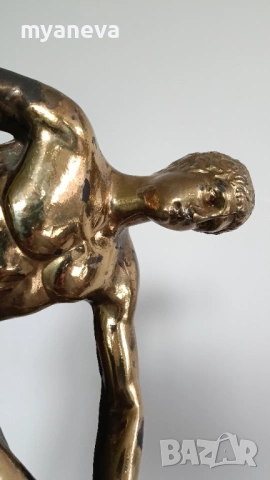 "Дискохвърлячът“ , метална статуетка, копие на известната гръцка скулптура на Мирон. , снимка 2 - Статуетки - 54219935