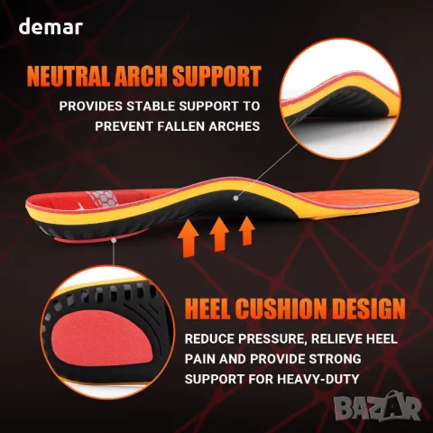 TOPSOLE Ортопедични Стелки, Подпомагащи Плантарния Фасциит, 35-36, снимка 4 - Други - 49789824