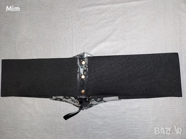 3XL Черен широк еластичен колан с дантела , снимка 7 - Колани - 52718946