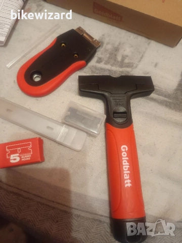 Goldblatt, 2-частичен инструмент за стъргане с 20 остриета, широки и къси остриета за стикери НОВО, снимка 3 - Други инструменти - 52767428