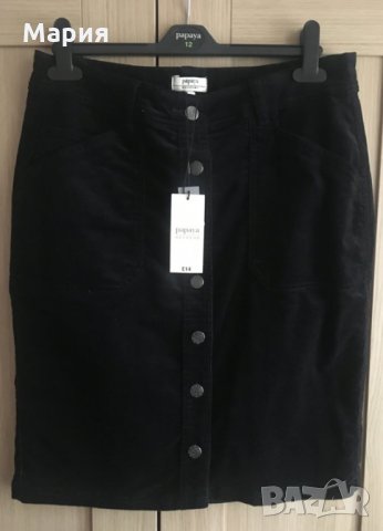 Дамска черна джинсова пола с копчета – НОВА, снимка 1 - Поли - 23684263