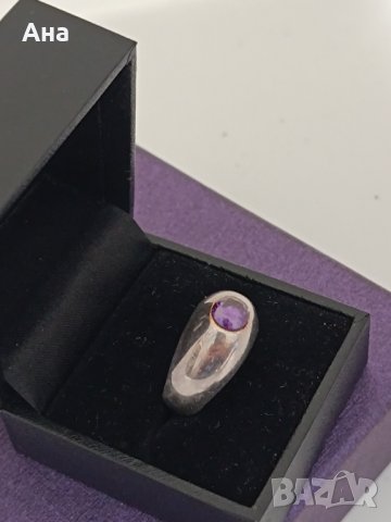Красив сребърен пръстен маркиран с естествен камък #ДЗ, снимка 2 - Пръстени - 44321112