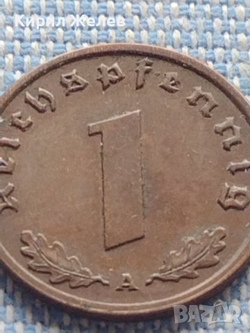 Монета 1 райхсфенинг 1939г. Германия Трети Райх със СВАСТИКА за КОЛЕКЦИЯ 17273, снимка 4 - Нумизматика и бонистика - 42820137