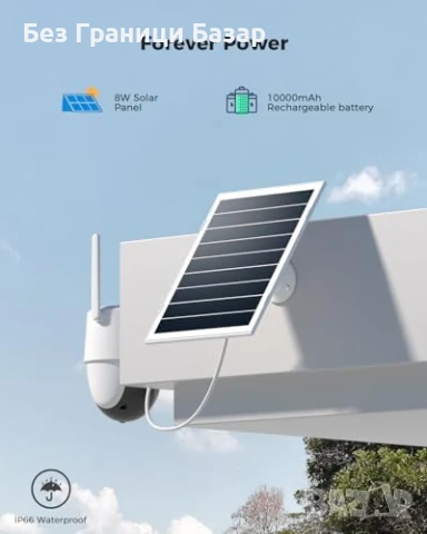 Нова Соларна WiFi Камера COCOCAM AI Засичане 24/7 Запис 3MP охрана дом, снимка 6 - IP камери - 50550949