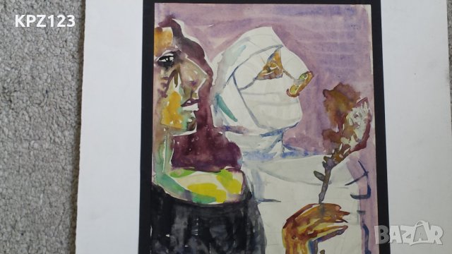 КАРТИНА АБСТРАКЦИЯ 87 год. АКВАРЕЛ, снимка 3 - Картини - 29110144