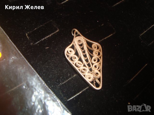 СТАРО ГРАДСКО БИЖУ ПЕНДАНТ СРЕБЪРНА ФИЛИГРАННА ВИСУЛКА МЕДАЛЬОН ВИСОКА ПРОБА СРЕБРО 8282, снимка 4 - Антикварни и старинни предмети - 30330906