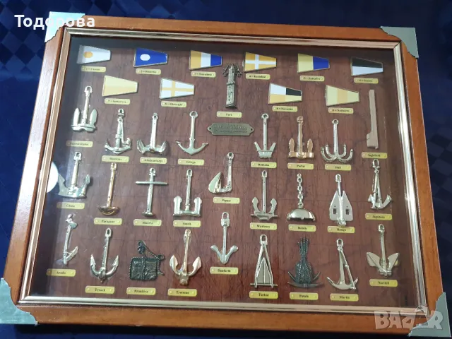 Морско табло с различни видове котви