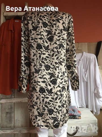 ❤️‍🩹🔝Zara, дълга сатенирана риза/ туника🌺м размер🌺, снимка 4 - Ризи - 42261307