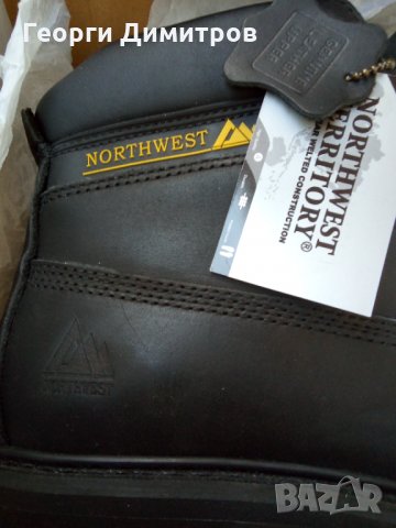 мъжки обувки за работа нови, кожа, NORTHWEST TERRITORY - N 42 черни, подметка Goodyear, снимка 4 - Мъжки боти - 31347939
