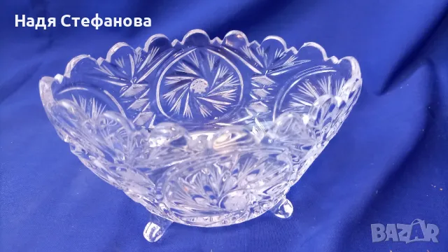 Два красиви, масивни кристални съда от един лот, снимка 8 - Прибори за хранене, готвене и сервиране - 47589919