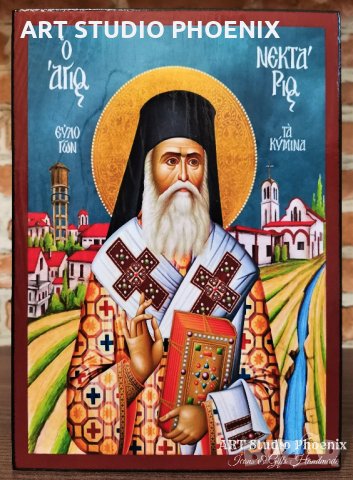 Икона на Свети Нектарий Егински Чудотворец ikona sveti nektarii , снимка 1 - Икони - 34486894