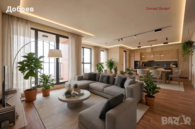 3 стаен/морска панорама/от СОБСТВЕНИК/42кв.м всекидневна/24кв.м основна спалня