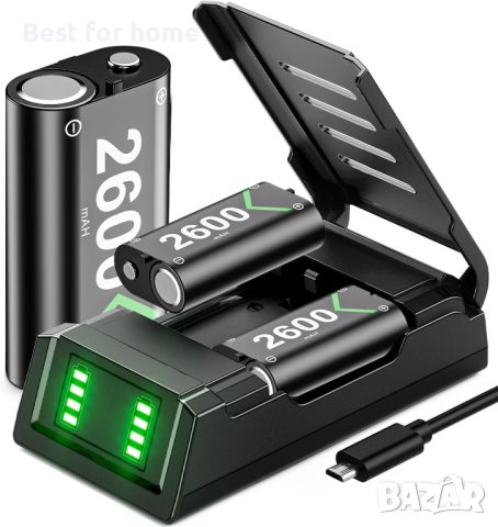 Зарядно устройство VOYEE за батериен пакет за контролер Xbox, 3x2600mAh акумулаторен пакет, снимка 1 - Друга електроника - 42919207