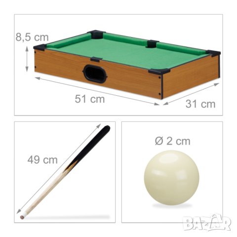  Мини билярдна  маса Relaxdays , снимка 2 - Други - 42798423