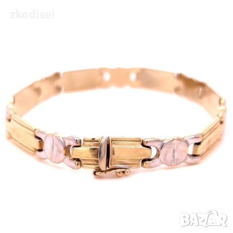 Златна мъжка гривна 8,38гр. 22,0см. 14кр. проба:585 модел:34313-1, снимка 3 - Гривни - 51754607