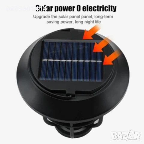 Градинска соларна лампа YH-169 с 3 режима за работа, снимка 5 - Соларни лампи - 51047181