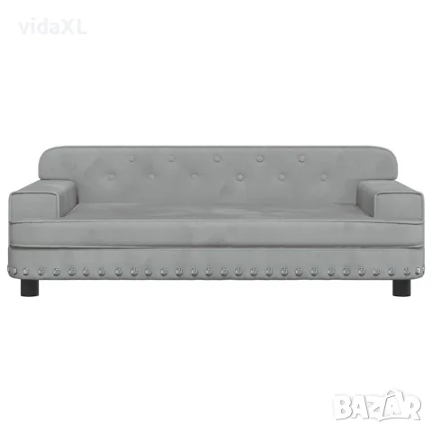 vidaXL Кучешко легло светлосиво 90x53x30 см кадифе, снимка 3 - За кучета - 56146336