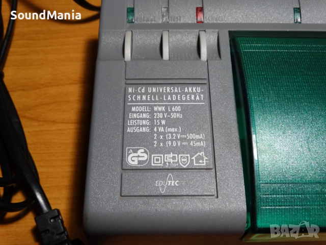 EDUTEC WWK L600 - зарядно за Ni-Cd батерии ..., снимка 2 - Друга електроника - 52583977
