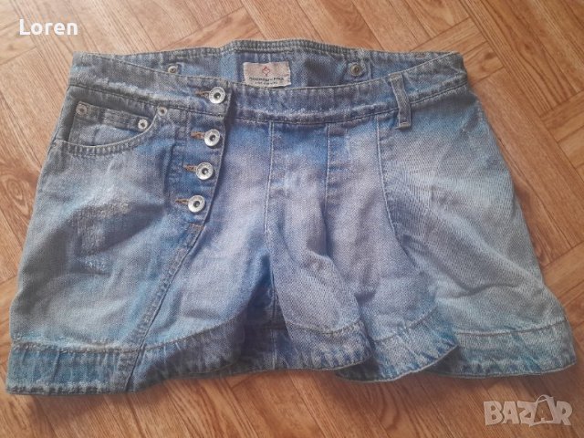 💙🌸Rossodisera🌸💙Италианска бутикова дънкова мини поличка уникат много интересен модел, снимка 5 - Поли - 42074983