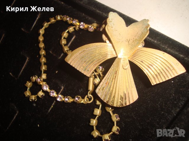 Златисто дизайнерско арт колие с много аметистчета 8405, снимка 5 - Колиета, медальони, синджири - 31403532