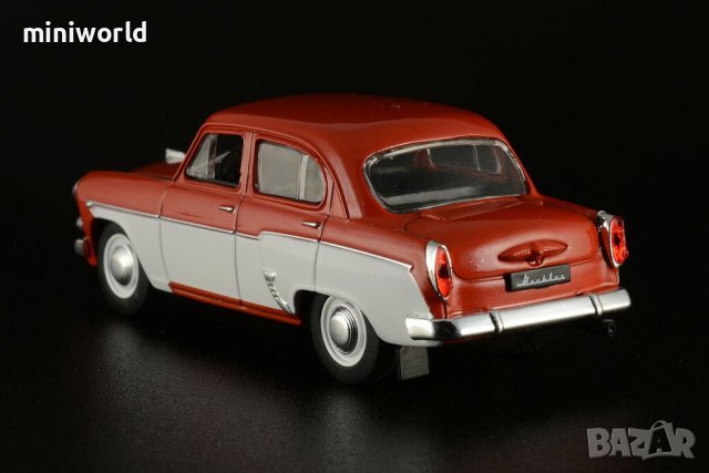 Москвич 407 двуцветен 1958 - мащаб 1:43 на DeAgostini моделът е нов в блистер, снимка 7 - Колекции - 40589763
