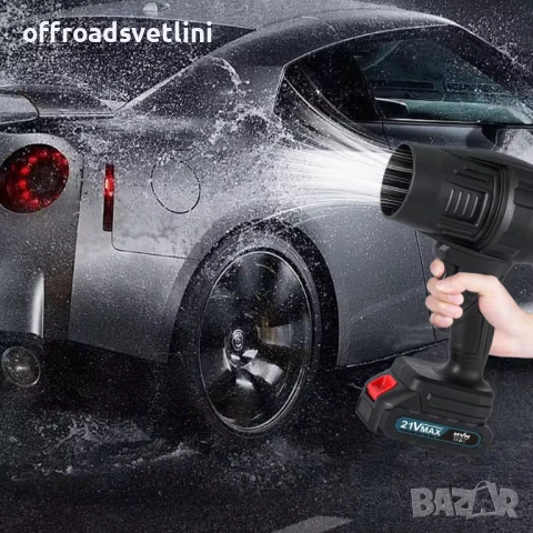 Акумулаторен Турбо Пистолет Мощна Духалка за листа, автомивка, сняг, снимка 3 - Аксесоари и консумативи - 50451546