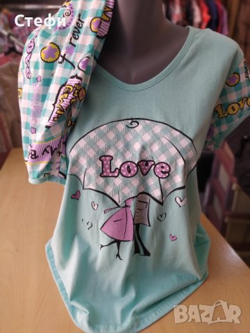 Дамска пижама с къс ръкав и шорти, снимка 3 - Пижами - 40413371