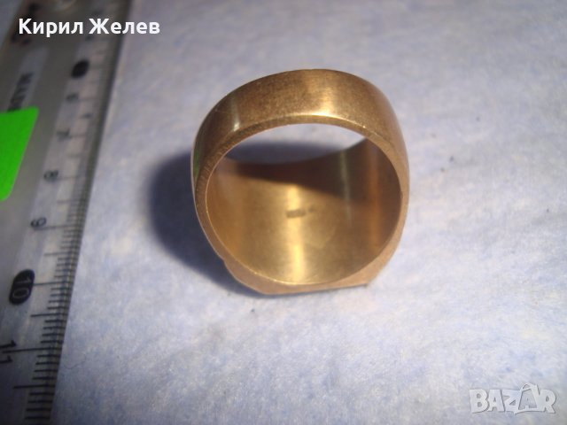 СТАР ПОЗЛАТЕН БРОНЗОВ РЕТРО АРТ ДЕКО ПРЪСТЕН с ПЕЧАТИ 18К 750 за КОЛЕКЦИЯ МАЙСТОРСКА ИЗРАБОТКА 24260, снимка 12 - Антикварни и старинни предмети - 37395518