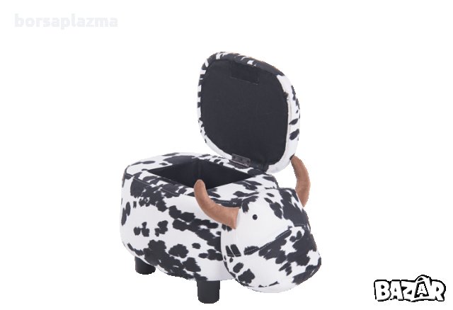 Детска табуретка с ракла - черно-бяла крава, снимка 3 - Столове - 33721714
