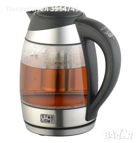 Електрическа кана, 2200W, 1.8л, температурен контрол, LED термо индикатор, стъкло / инокс, *НОВА*, снимка 6 - Кани - 47539992