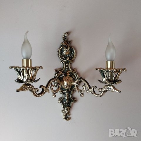 Луксозен аплик за стена-бароков старинен,винтидж,осветтително тяло,лампа, снимка 3 - Лампи за стена - 39550073