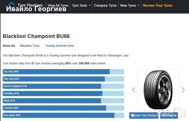 Летни гуми 205/55ZR16 6мм грайфер ДОТ 0220
