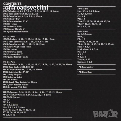 Немско Висококачествено Гедоре к-т 216 части JCB  1/4“ 3/8“ 1/2“, снимка 5 - Гедорета - 42727203