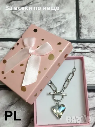 Масивно колие от неръждаема стомана с голям циркони сърце + подаръчна кутия Код P130, снимка 3 - Колиета, медальони, синджири - 49335724