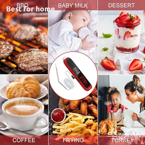 Цифров кухненски термометър за месо с 2 дълги сонди  и магнитен LCD дисплей, снимка 7 - Обзавеждане на кухня - 51804383