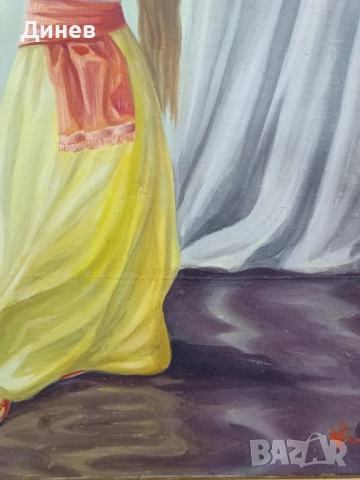 картина маслени бои Танцьорка с Даире (Ориенталски Мотив), снимка 10 - Декорация за дома - 52146217