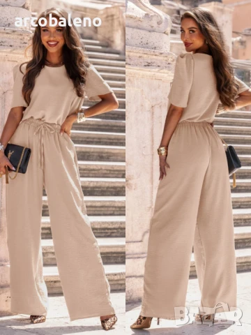 Дамски комплект от блуза и широки панталони от Mascia, 6цвята , снимка 10 - Комплекти - 51369496