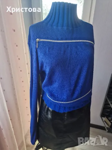 Фин пуловер в кралско синьо - 10,00лв., снимка 3 - Блузи с дълъг ръкав и пуловери - 49653974