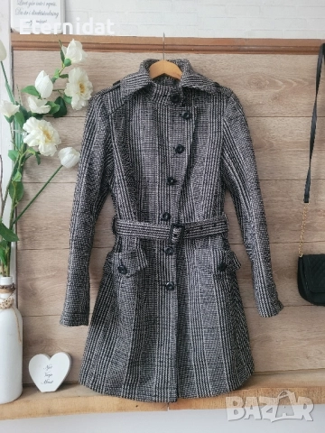 Палто с коланче AMISU вълна 