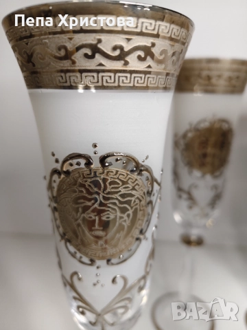 Комплект от 6 броя чаши за шампанско от чешки кристал Бохемия., снимка 3 - Чаши - 52901637