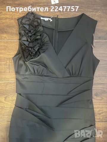 Черна сатенена рокля размер S, снимка 1 - Рокли - 42893232