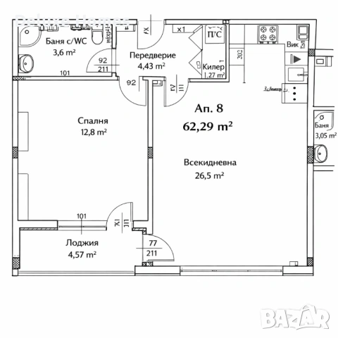 Двустаен НОВА СГРАДА с АКТ 16 - Смирненски, снимка 5 - Апартаменти - 54365907
