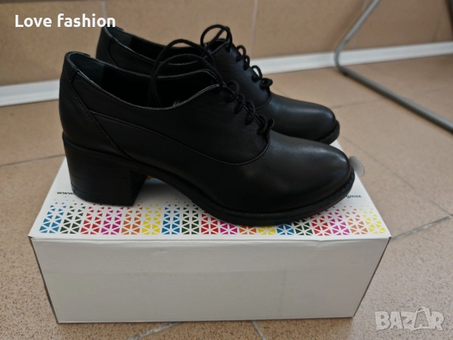 Черни Оксфорд класически обувки от естествена кожа , снимка 4 - Дамски ежедневни обувки - 52538157