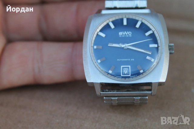 Швейцарски мъжки автоматичен часовник ''BWC'' /25 камъка/, снимка 9 - Мъжки - 52723915